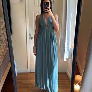Zara Teal Halter Midi Dress